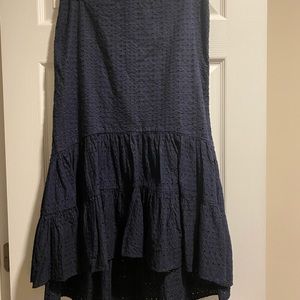 Navy blue eyelet skirt
